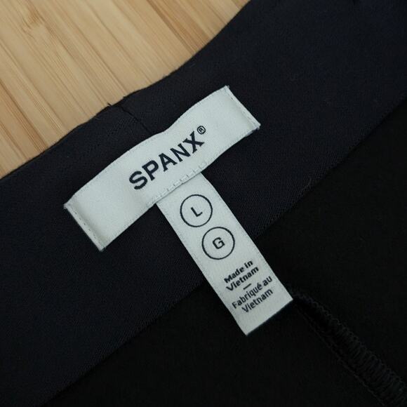 Spanx Perfect Fit Black Ponte Cropped High Waist Wide Leg Pants, size L - Picture 3 of 10